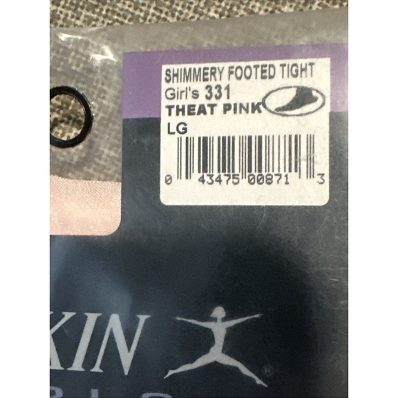 2 Danskin Ultra Shimmery Footed Tights Theat Pink Girl Large Styl 331 Dance Wear - Picture 2 of 9